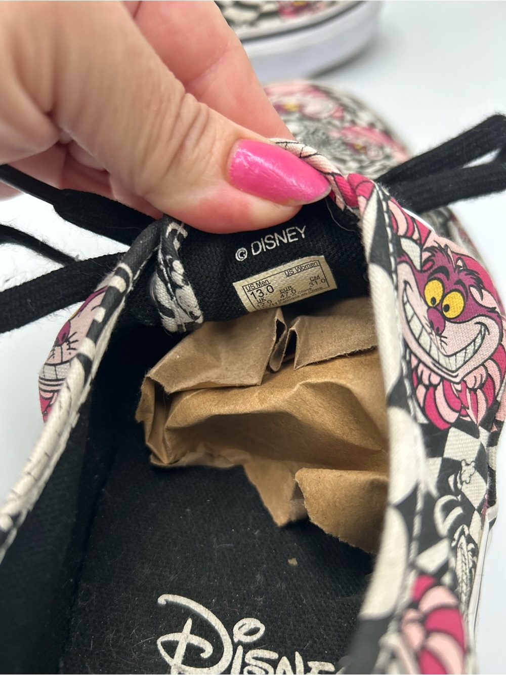 Van’s Cheshire Cat Print Canvas Sneakers - Casual Shoes Disney Discontinued Men - Picture 2 of 7